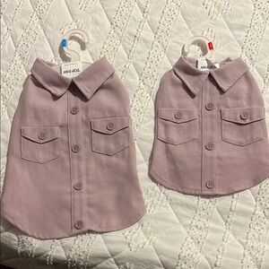 Lavender Button-Up Dog Shirts lot of 2